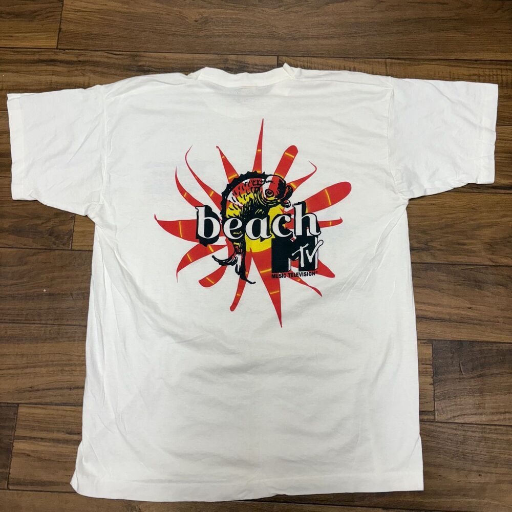 Vintage MTV Beach Trident Promo T Shirt Mens Size XL Screen Stars USA - Picture 3 of 9